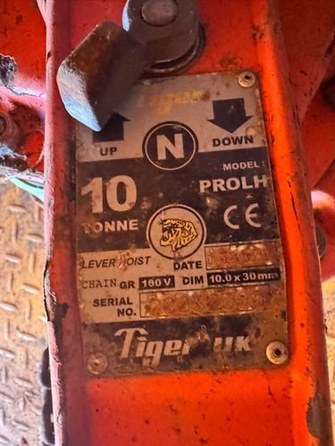 Tiger PROLH 10 Ton Lever Hoist Chain Block Ratchet Lifting Hoist 10T