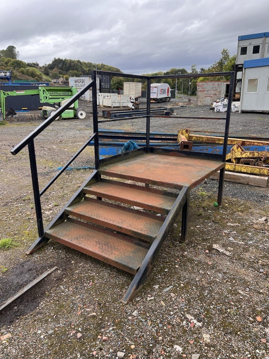 Steel Access Steps with Landing & Handrails